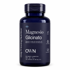 Only Winning Nutrition Magnesio Glicinato de Alta Absorción, 120 mg por Cápsula, con Prebiótico de Inulina de Achicoria, 90 Cápsulas, Vegano Apoya la Relajación, Sueño Reparador, Función Muscular y Salud Cardiovascular