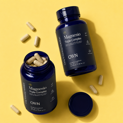 Only Winning Nutrition Magnesio Triple Complex, 268 mg por Porción, con L-Carnitina y Zinc, 90 Cápsulas, Vegano Apoyo Muscular, Energía y Recuperación