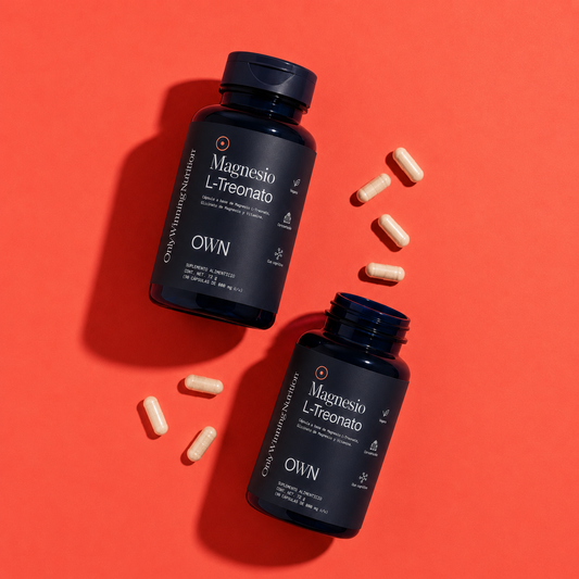 Only Winning Nutrition Magnesio L-Treonato, 160 mg por Porción, con Glicinato de Magnesio y L-Teanina, 90 Cápsulas, Vegano para Memoria y Enfoque